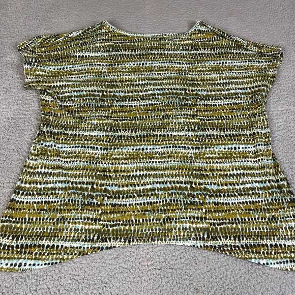 J. Jill Perfect Pima Top Womens XL Green Blue Short Sleeve Scoop Neck Cotton - Picture 6 of 10